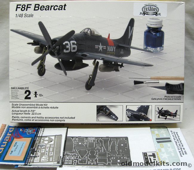 Testors 1/48 F8F-2 Bearcat Gulfhawk Al Williams - (F8F2) + 2X Eduard PE +  SuperScale Decals, 519 plastic model kit